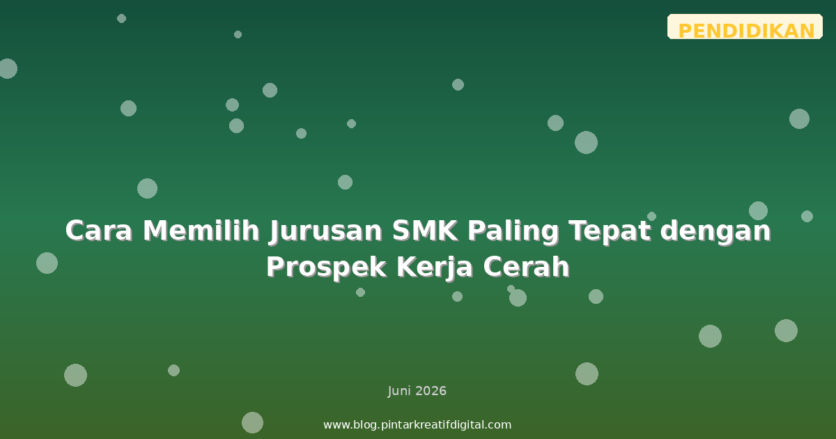 Cara Memilih Jurusan SMK Paling Tepat dengan Prospek Kerja Cerah