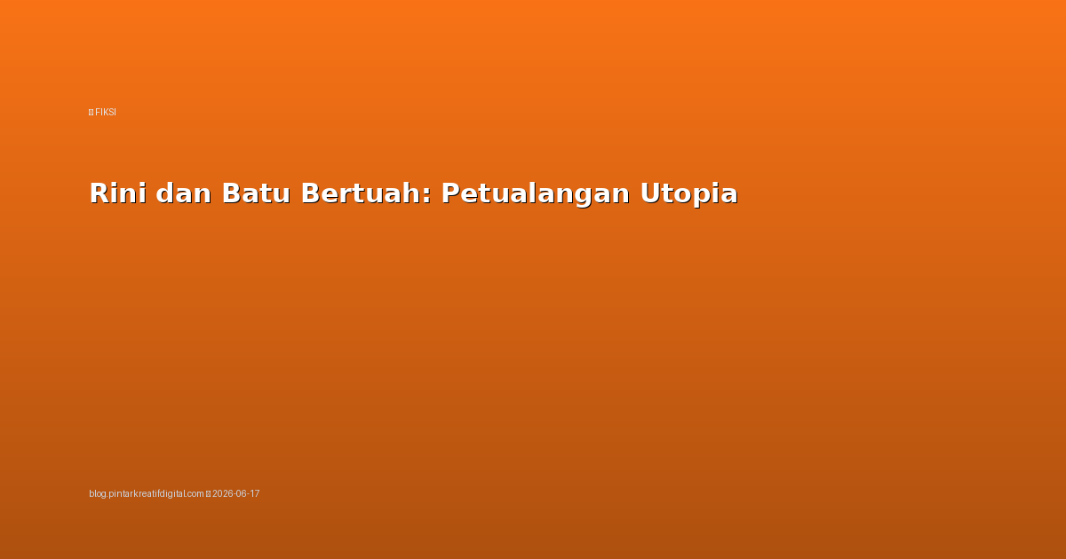 Rini dan Batu Bertuah: Petualangan Utopia