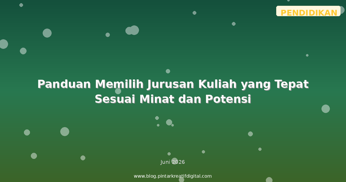 Panduan Memilih Jurusan Kuliah yang Tepat Sesuai Minat dan Potensi