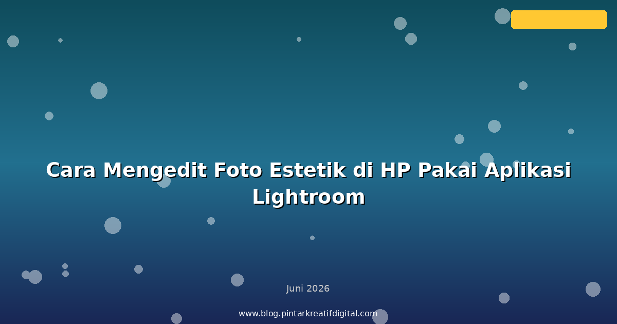 Cara Mengedit Foto Estetik di HP Pakai Aplikasi Lightroom